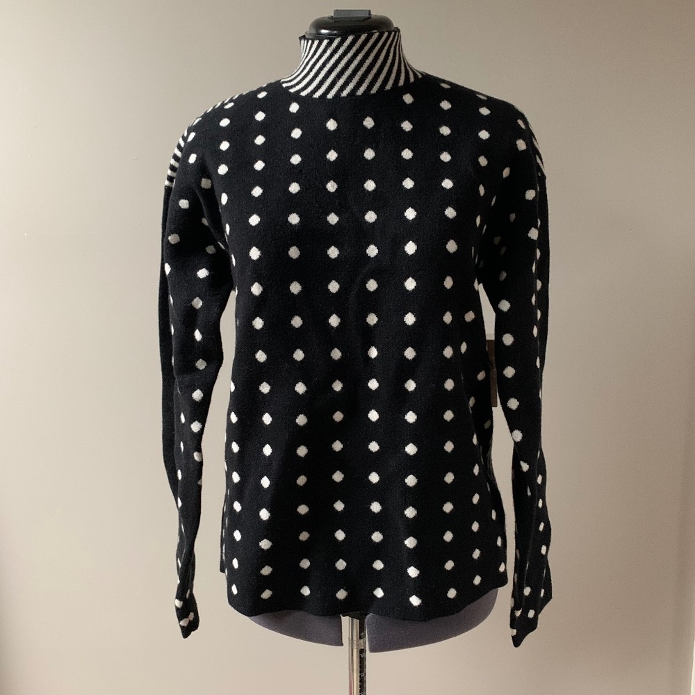 NWT mixed-pattern b&w sweater by anthropologie